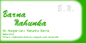 barna mahunka business card